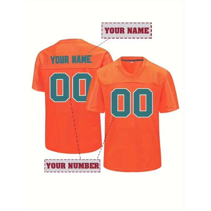 

Customized Name and Number Embroidery Men's V-Neck Football Jersey Breathable Comfy Top for Training and Competition T-shirts