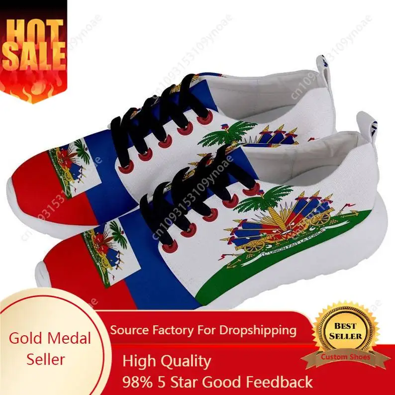 Unique Haiti Flag Sports Shoes Mens Womens Teenager Kids Children Customized Sneakers Tailor-Made Shoes