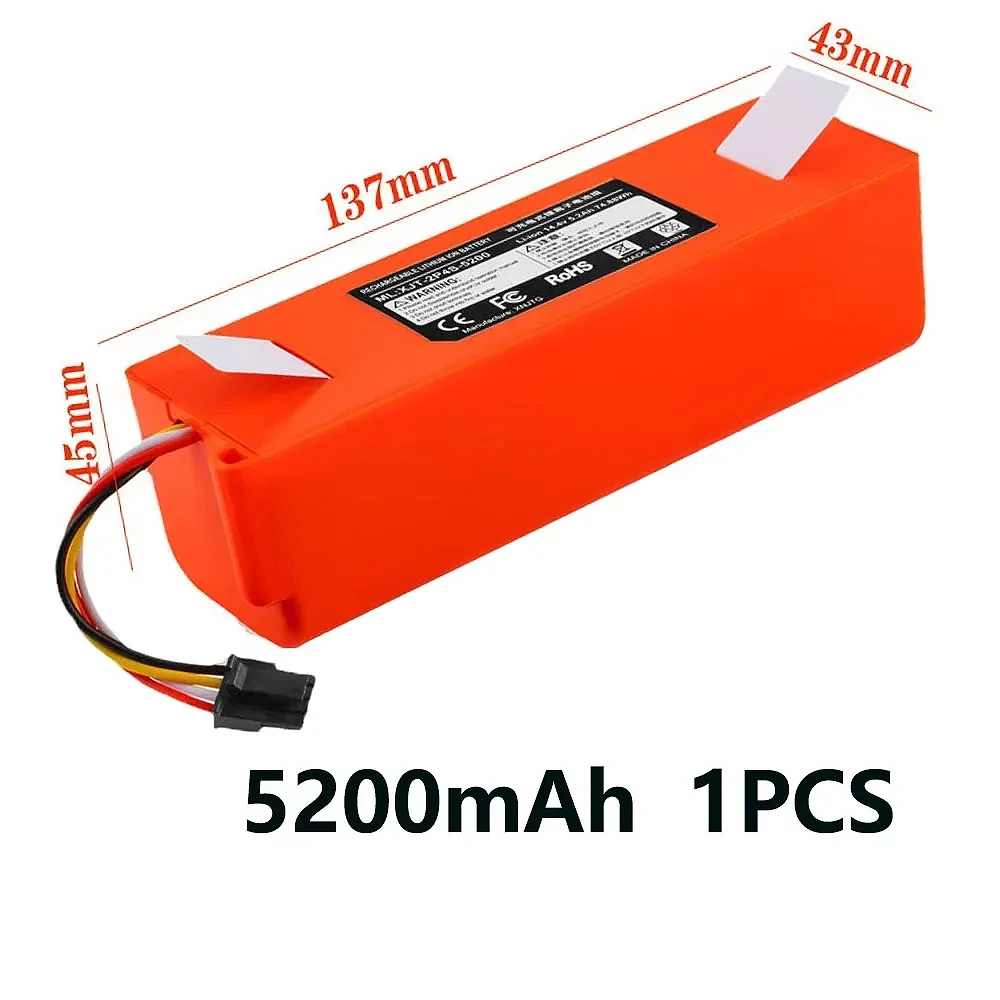 14,4 V 6500 mAh BRR-2P4S-5200S Robotic Staubsauger Ersatz Batterie Für Xiaomi Roborock S55 S60 S65 S50 S51 S5 1S 1ST MAX S6