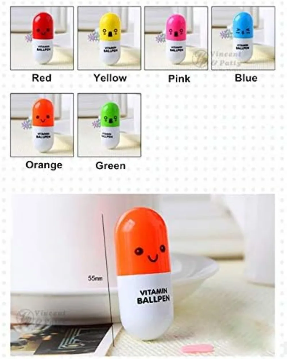 24 шт., синие шариковые ручки в форме таблетки