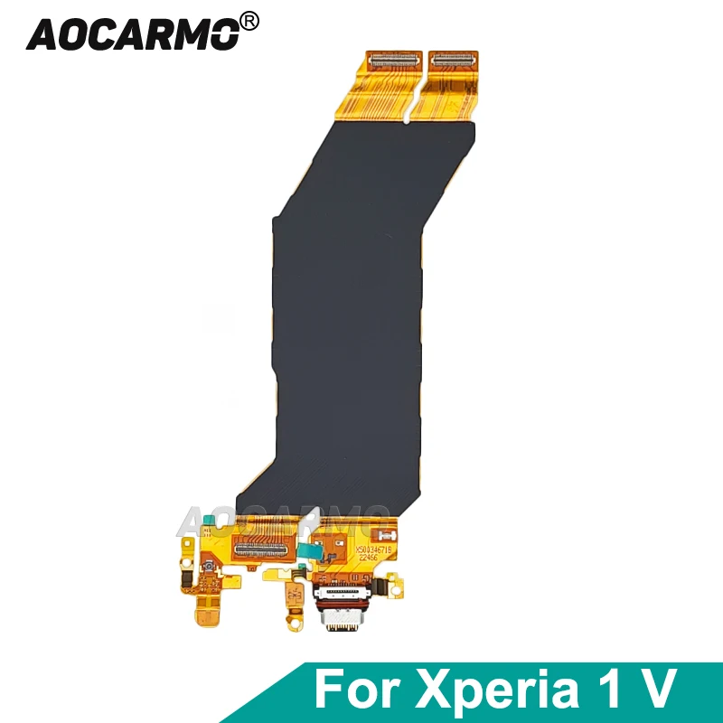 Aocarmo For Sony Xperia 1 V X1v Charging Port Type-C Connector Flex Cable Repair Part XQ-DQ72 DQ62 DQ44 SO-51D SOG10