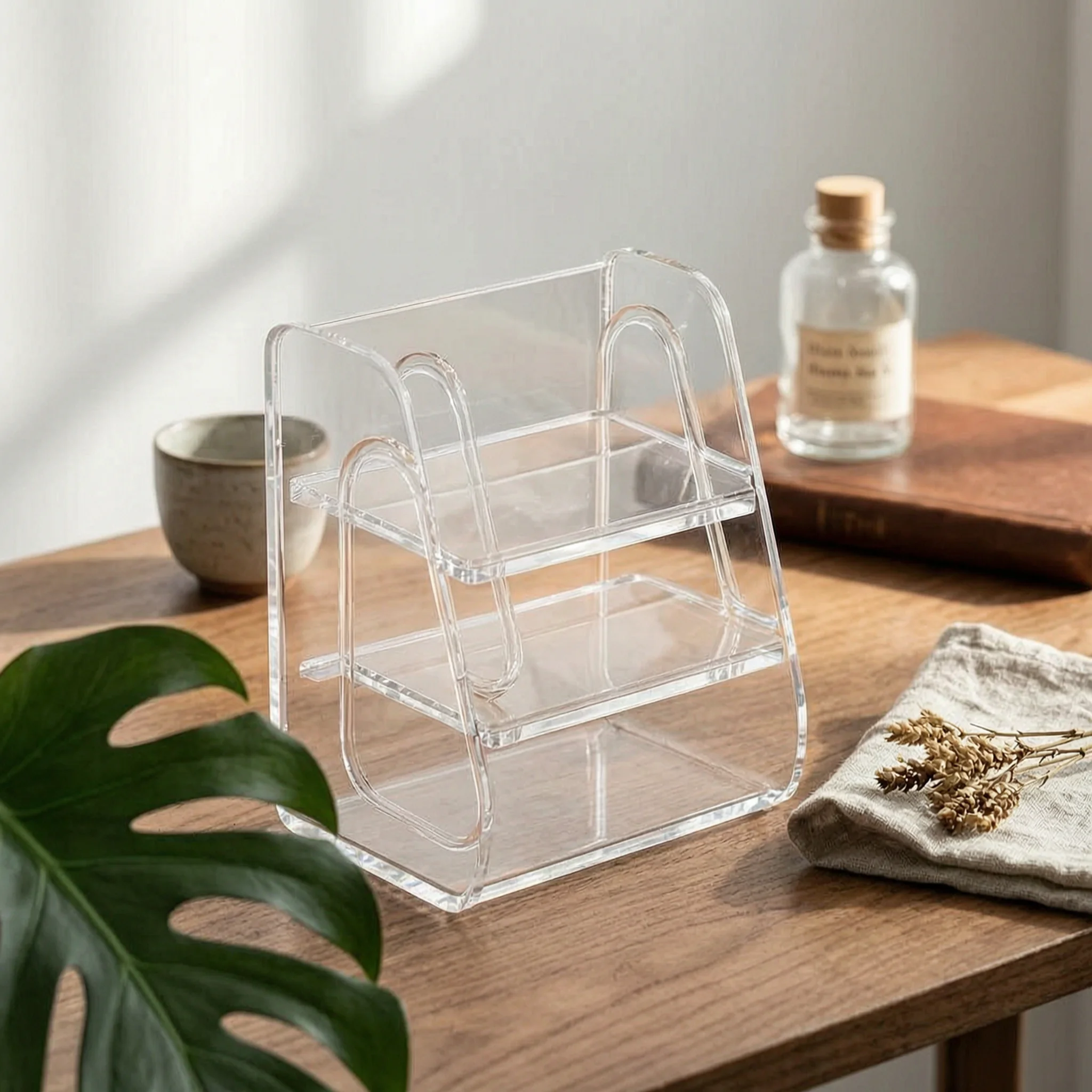 Stepped CD Display Shelf Tiered Design CD Storage Rack Album Storage Rack Large Capacity DVD Display Holder Easy to Clean