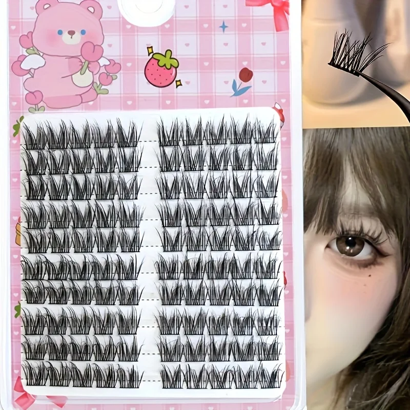 100 Stück Flauschige, Unordentliche Kunstnerz-Wimpernbüschel - DIY Segmentierte Verlängerungen, Wiederverwendbar für Natürliches bis Voluminöses Augen-Make-up