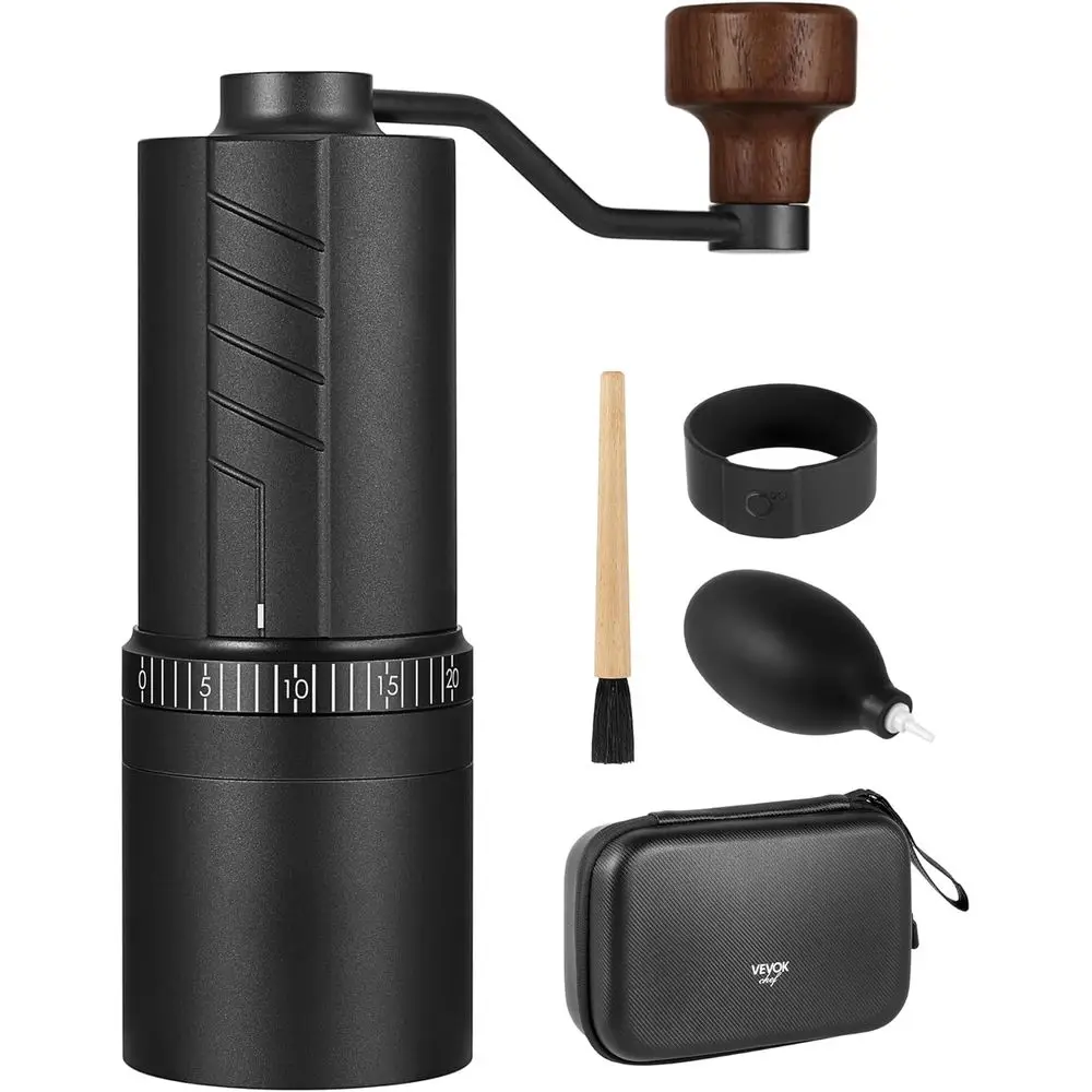 

20 Level Adjustable Coffee Grinder, 35g Capacity, Travel Case & Cleaning Tools, Stainless Steel Conical Burrs