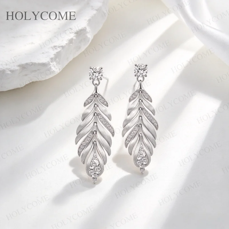 925 Sterling Silber Rundschliff VVS1 D-Farbe Echte GRA Moissanit Diamanten Edelstein Tropfen-Ohrringe Feiner Schmuck – Detail 7