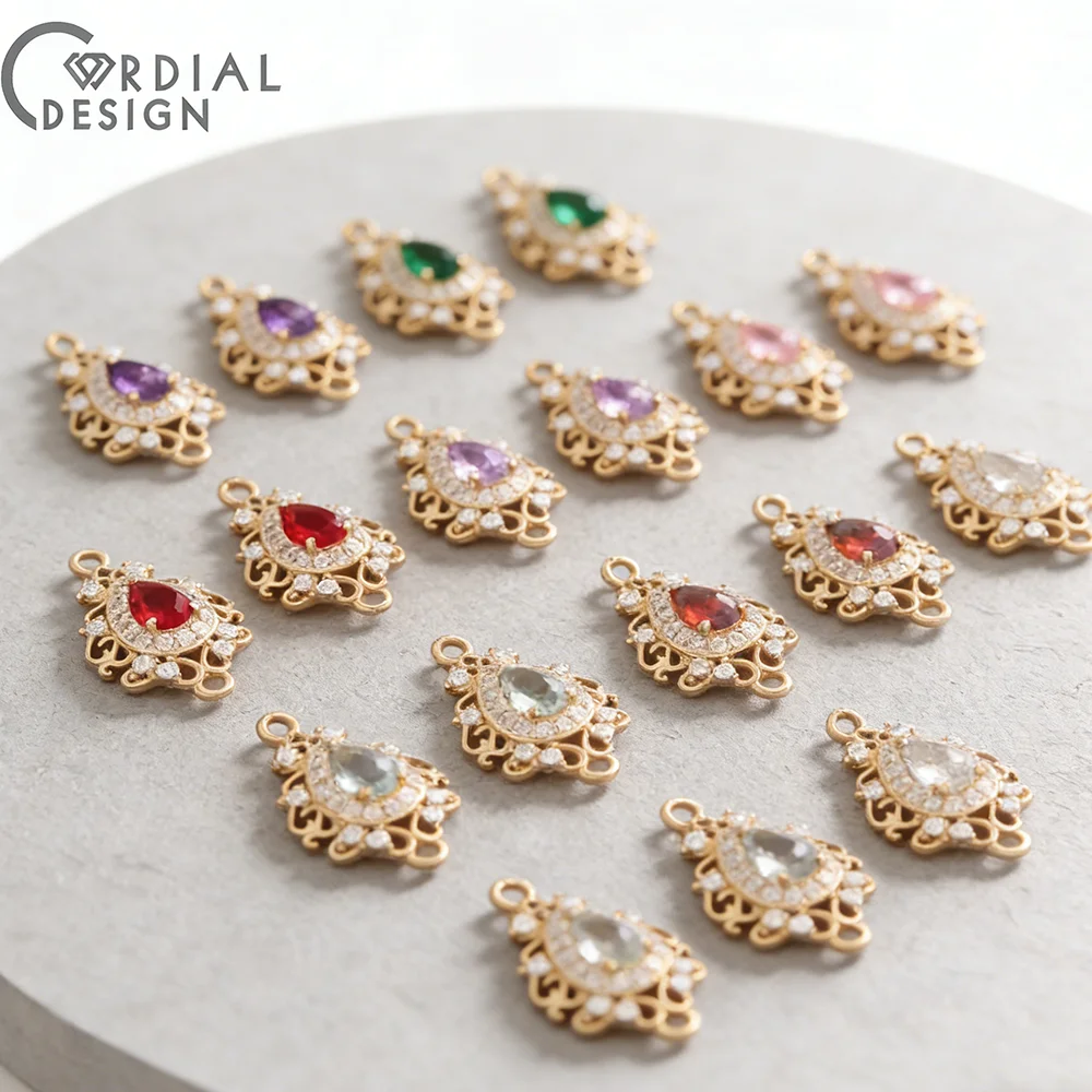 

Cordial Design, 50 шт., 12*20 мм, фурнитура и компоненты для ювелирных изделий, хрустальные соединители/ручная работа/шармы с фианитами/аксессуары # 192971