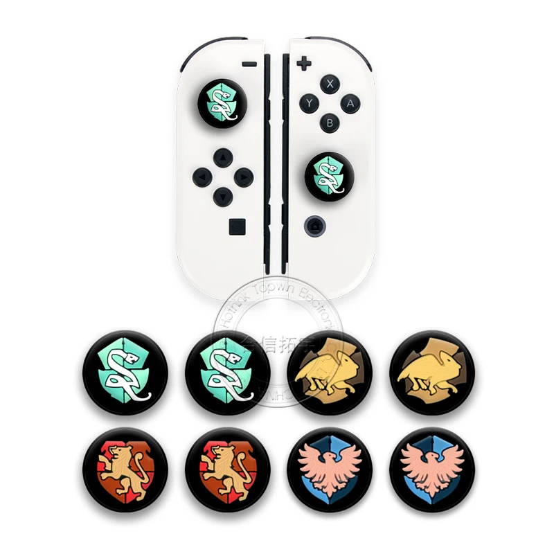 HOTHINK 2pcs/Set 3D Cartoon Pattern Thumb Stick Caps Skin Cover for Switch Joy-con NS Lite OLED Controller