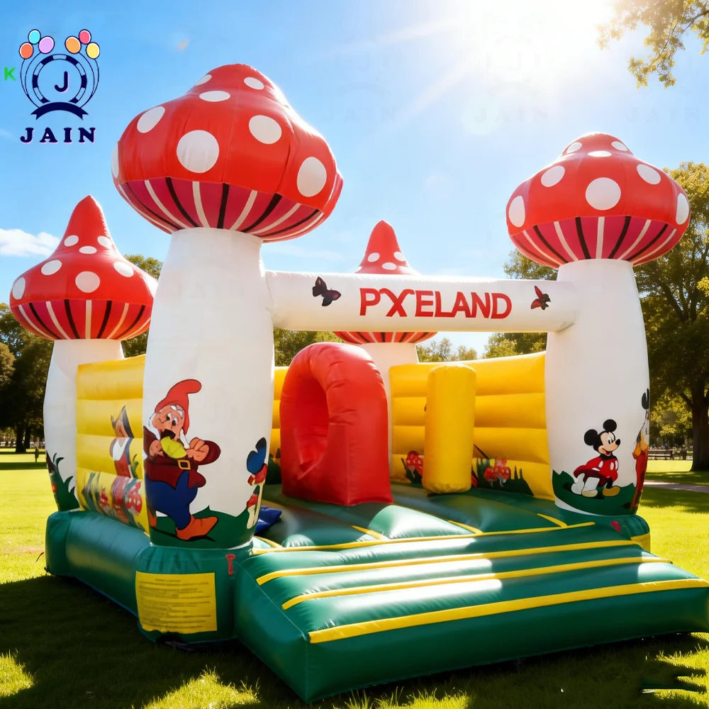 5x5M Commercial Inflatable Mushroom Bounce House Kids Inflatable Air Jumper Bouncer Castle Carnival Party for Sale