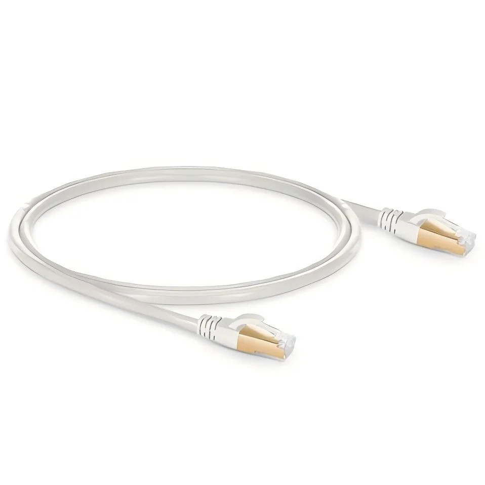 KEXINT 5ft (1.5m) Cat8 Snagless Shielded (S/FTP) PVC CM Ethernet Network Patch Cable, Off-White