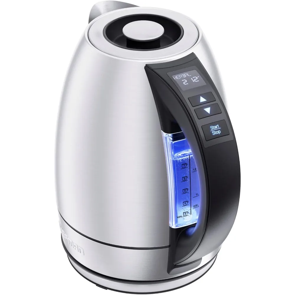 

1.8-Liter Electric Tea Kettle with 5 Temperature Settings and Tri-Color LED Display