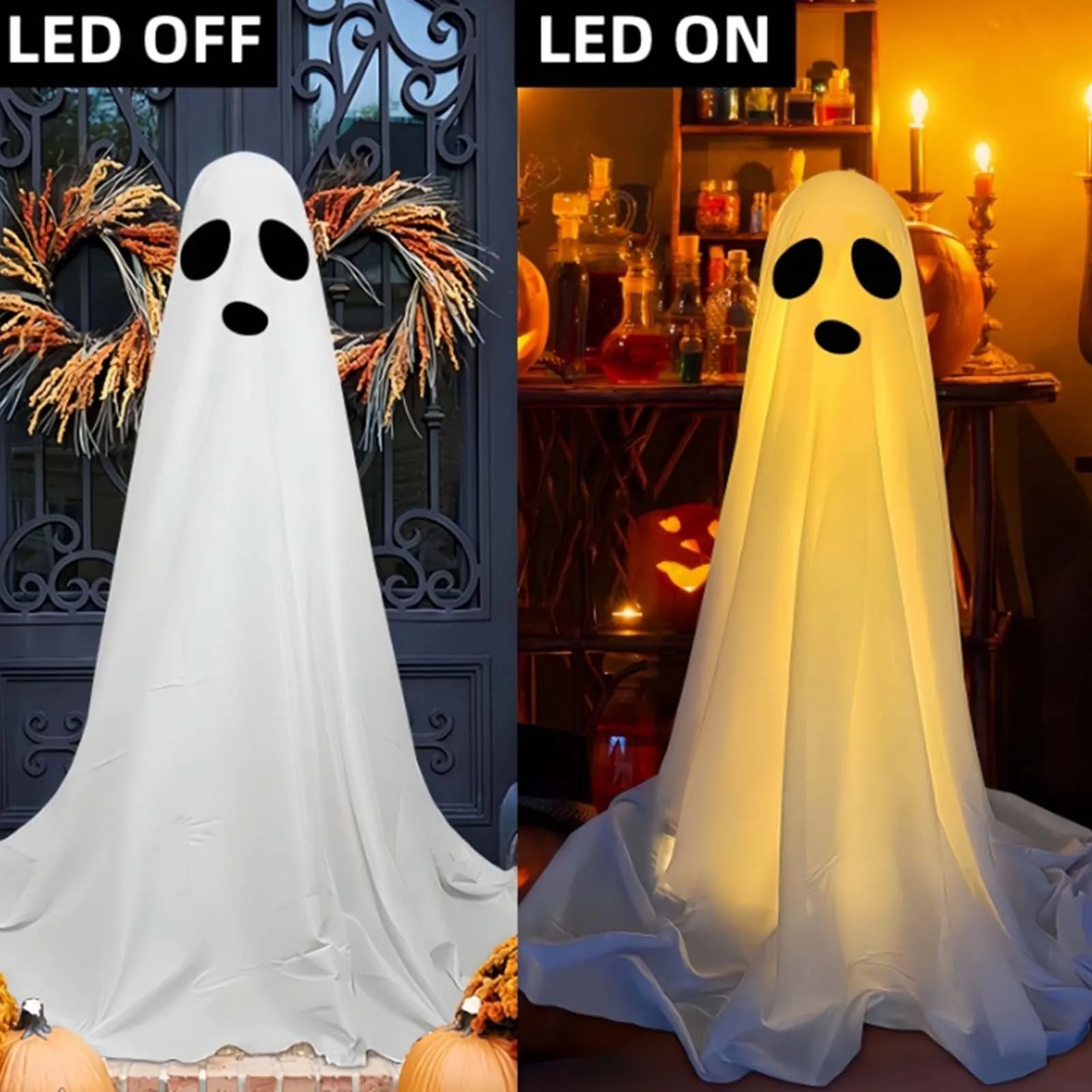 Glowing Halloween Creepy For Halloween Decorations With String Lights Battery Operated Decorations For Front Porch Outdoor Decor