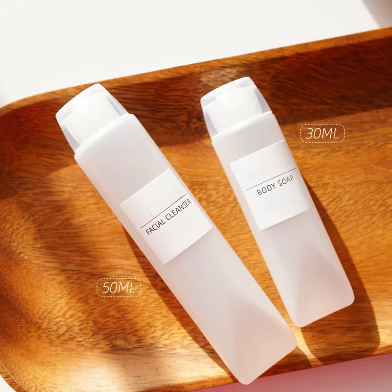 30/50ml Empty Refillable Plastic Soft Travel Squeeze Tube Extrusion Bottle Translucent Cosmetic Lotion Container with Flip Cover