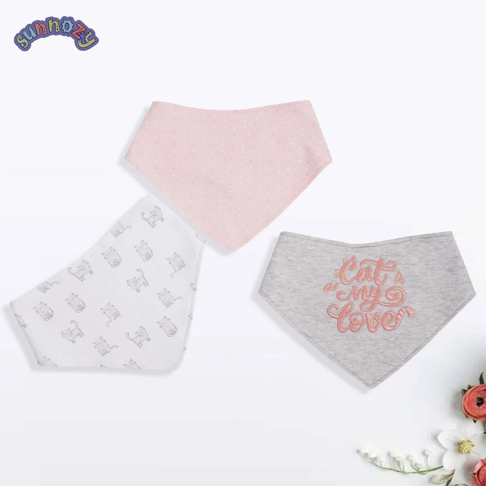 3 قطعة نمط الكرتون الطفل الرضيع القطن الخالص المرايل الوليد مثلث وشاح تغذية منشفة لعاب الأطفال باندانا ملابس التجشؤ الفتيان الفتيات هدية #3
