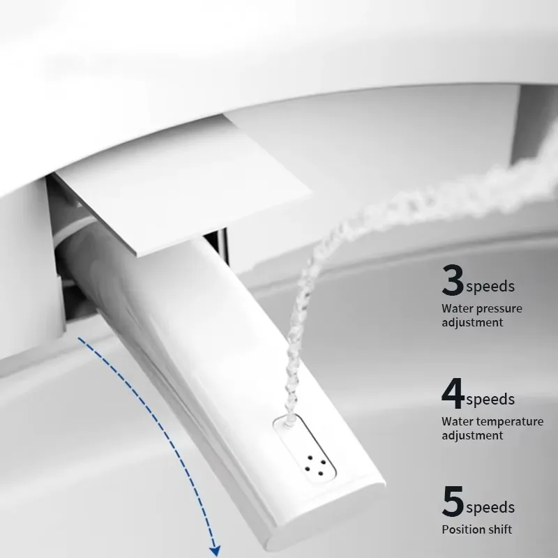 Home All-in-One Smart Toilet with Automatic Flushing & Anti-splash Automatic Drying Voice Control Via Wireless Remote
