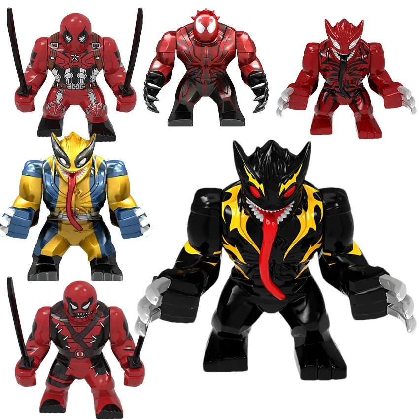 

Marvel Legend, Anime Character Venom Mini Block Statue, Wolverine Deadpool Mobile Doll Puzzle Children's Toy Block Gift