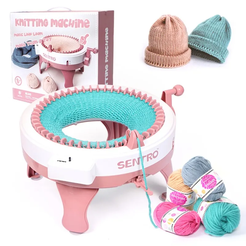 Smart Knitting Machine Adults Kids Weave Knitting Board Rotating Machines Portable Round Loom Efficiently DIY Scarf Hat Sock