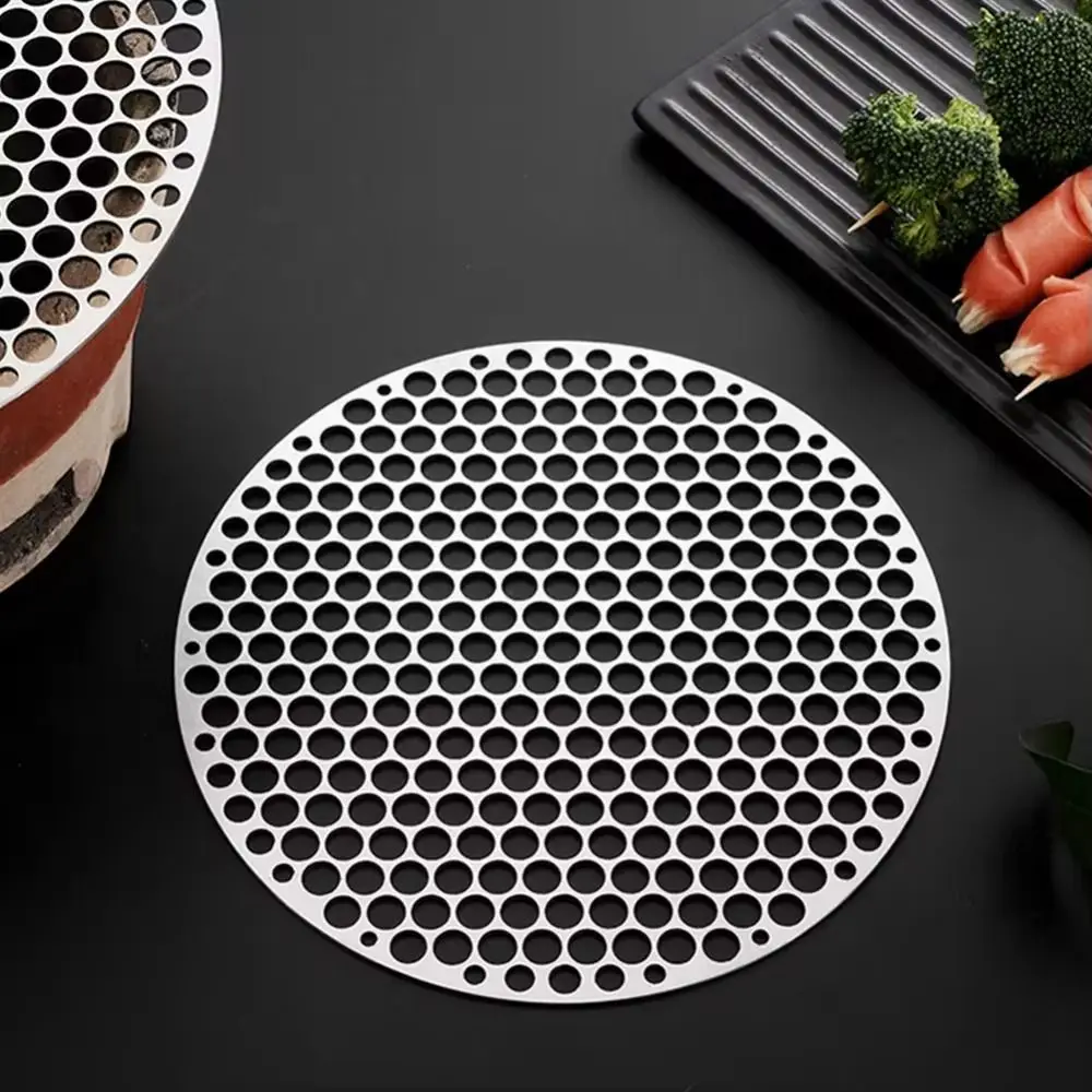 

Simple Stainless Steel Barbecue Net Food Grade Round BBQ Mesh Grate Rust-proof Non-Stick Charcoal Grill Mat Cooking