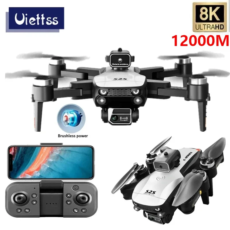 Nowy S2S Mini Drone profesjonalna kamera 8K HD Fly 25Min unikanie przeszkód bezszczotkowy składany quadcopter przepływ optyczny RC Dron