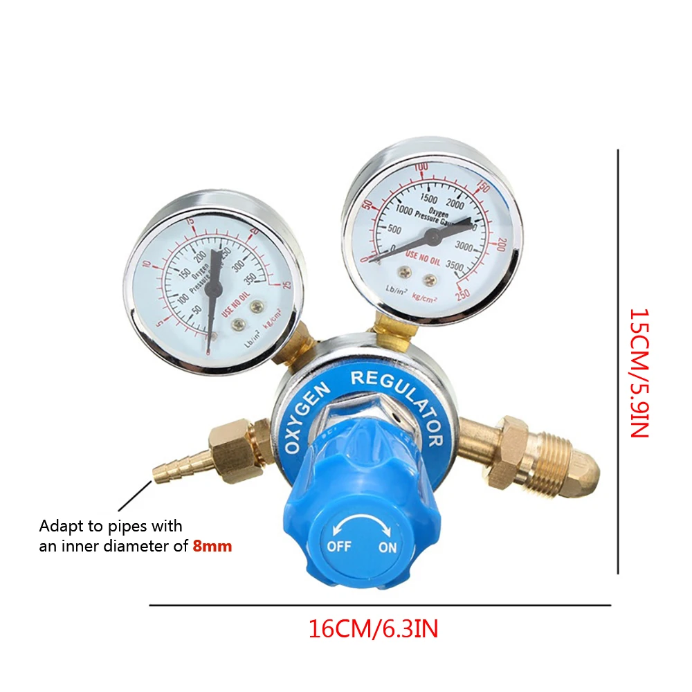 Imagem -05 - Regulador de Pressão de Oxigênio Acetileno Redutor de Argônio Mig Tig Medidor de Fluxo de Gás Latão Sólido Soldagem Fit Victor Gás Corte de Tocha