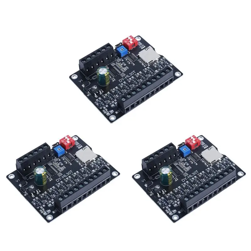 AA08-3X 30W MP3 Voice Playback Module DY-L30T 9 Trigger Music Player Power Amplifier Board TF Card 32G Max A