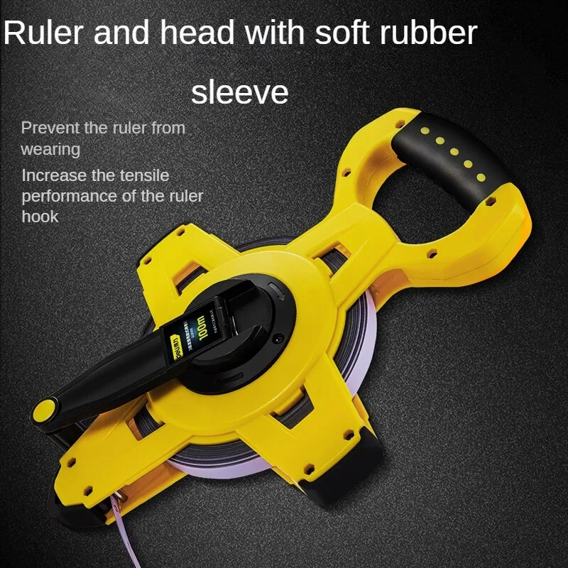 deli 30M 50M 100M Retractable Metric Tape Open Reel Long Tape Measure Measuring Ruler Construction Woodworking Tool High Quality