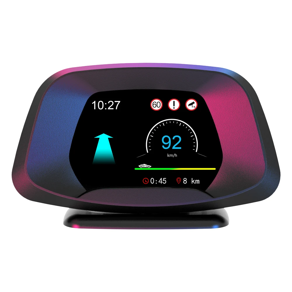 P19 3-inch LED Speedometer HUD GPS OBD2 Navigation Type-C Connection CE/ROHS/FCC Certified Universal Fit for All Cars