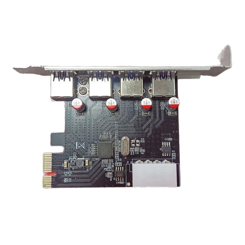 Expansion Card 4 Port USB3.0 PCIE Desktop Computer Expansion Card Adapter PCIe USB3.0 Controller Adapter for Desktop PC F19E