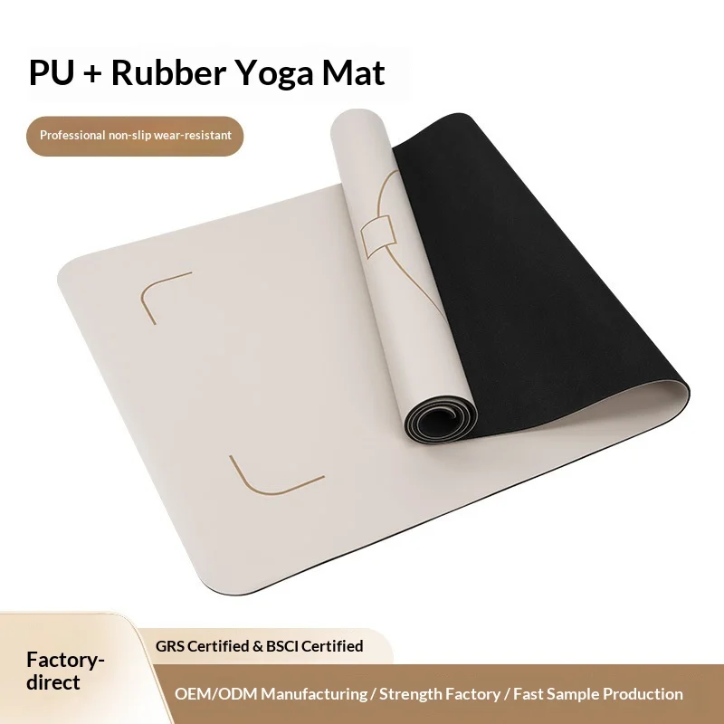 

Yoga Mat PU Rubber Extra-wide Thick Silent Shock-absorbing Professional Non-slip Custom 183cm Rectangular Stripes logo