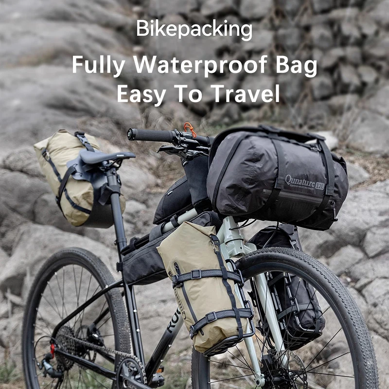 

Qunature Bikepacking Bike Bag Lightweight Large Capacity Portable Waterproof Compression Bag Rack Bag MTB Road Touring Cycling E
