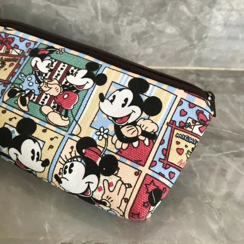 Disney Mickey Mouse piórnik szkolne materiały papiernicze sakiewka kreskówka piórnik Anime płócienne torby o dużej pojemności na długopisy artykuły