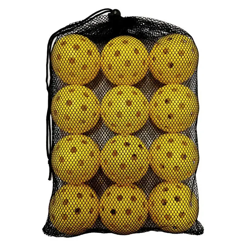 2S-12pcs Pickleball 74MM 40 Holes Outdoor Durable Pickleballs 26g per Ball for Competition Pack of Outdoor Pickleballs