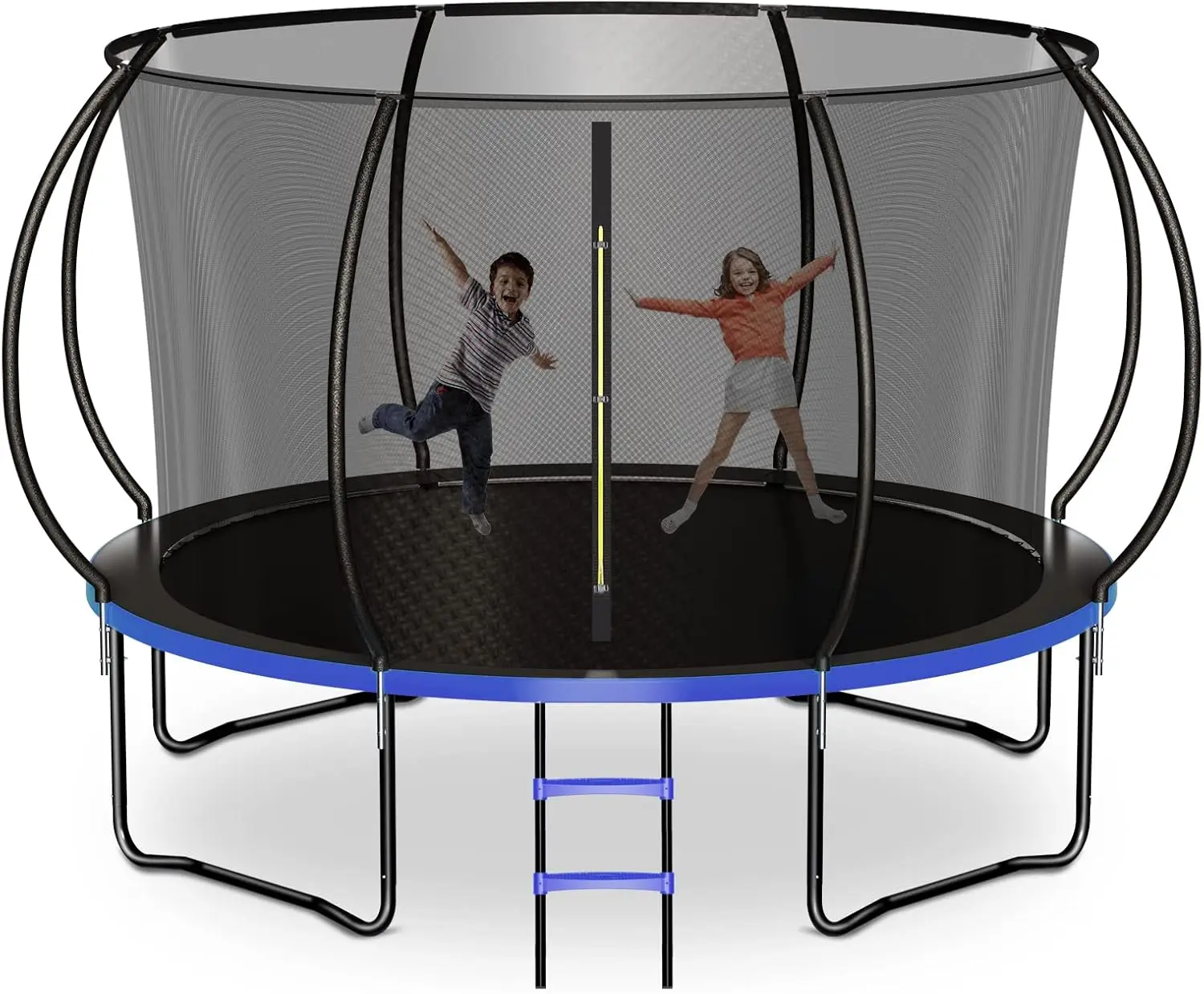 for Kids and Adults, 14FT Recreational Kids Trampoline with Safety Enclosure Net & Ladder, Outdoor Recreational Trampolines for