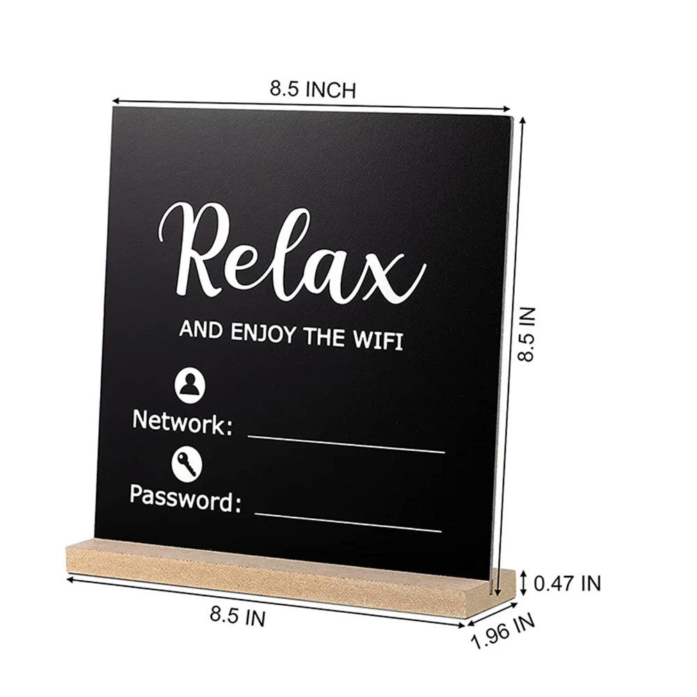 

Wooden WiFi Password Sign Freestanding Chalkboard Home Hotel Restaurant WiFi Coverage Network Sign Convenient Visible