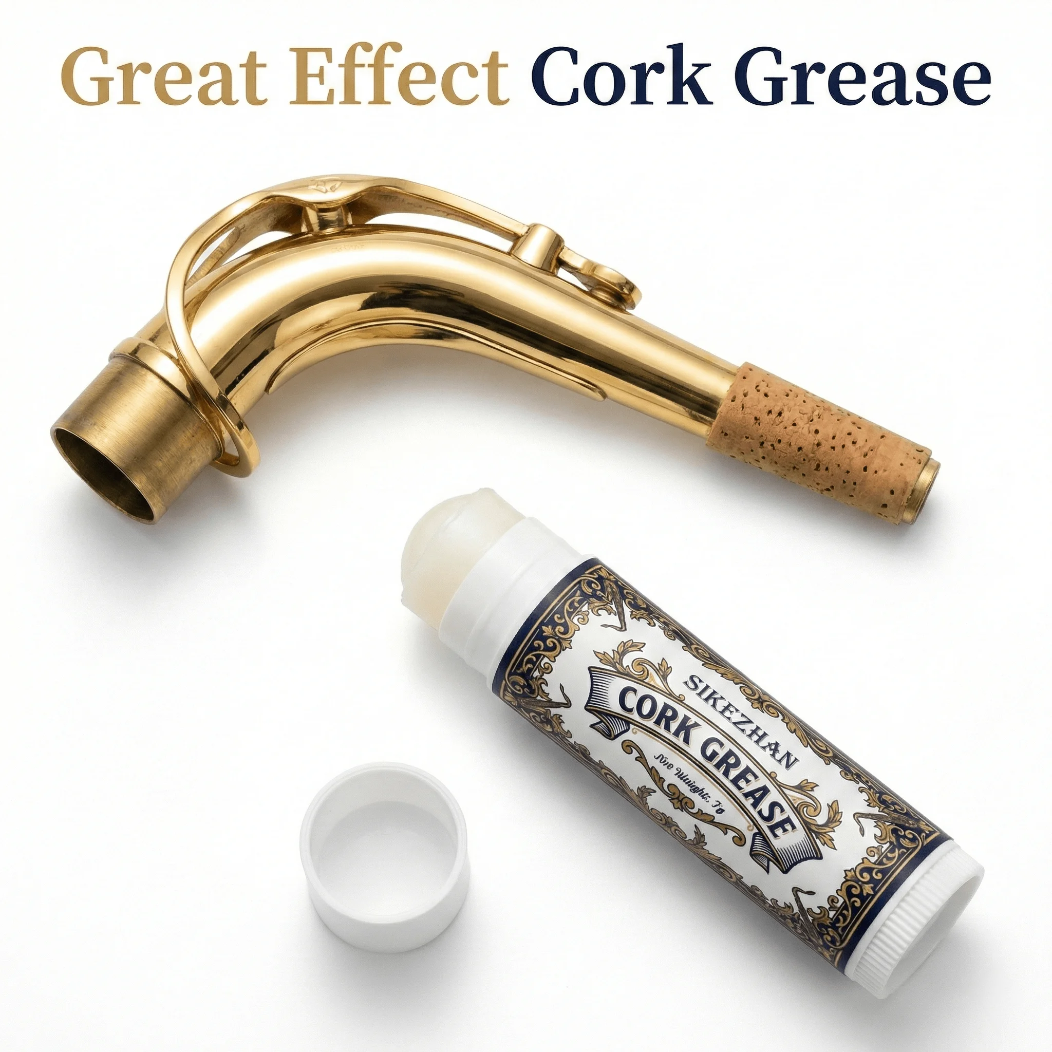 Graxa Premium de Cortiça para Clarinete, Saxofone, Oboé e Fagote. Lubrificante para Instrumentos de Sopro Sem Odor. Tubo de Cuidado e Manutenção Suave