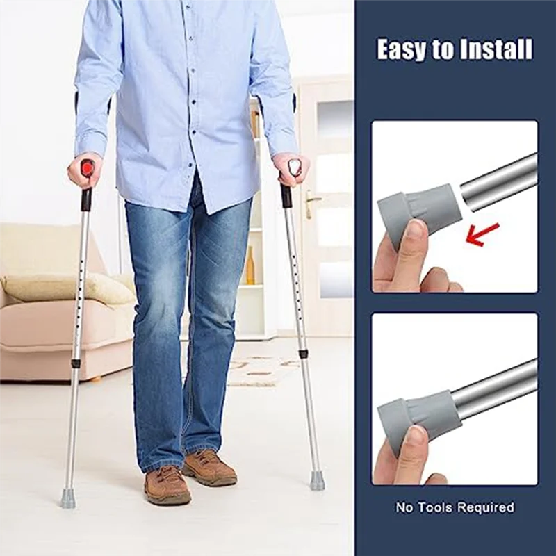 

A69P-Crutch Tips, 7/8Inch Heavy Duty Non-Slip Rubber Cane Tips, Replacement Cane Foot Caps, Crutch Pads,6 PCS