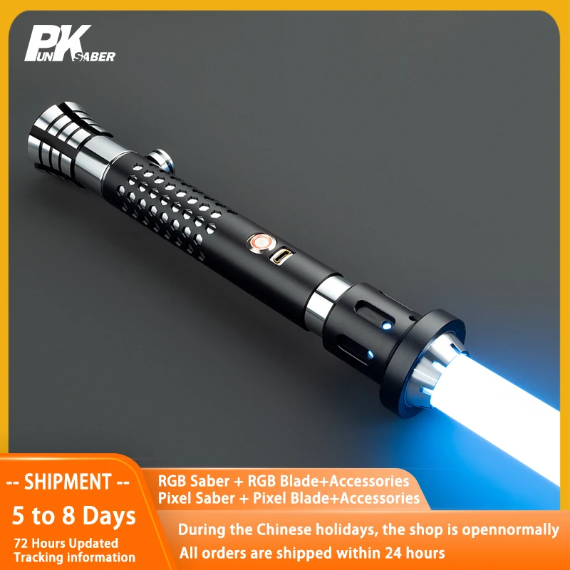 PunkSaber-Sabre laser Neopixel Jedi Laser Sword, RapDueling, Sensible, Smooth MF ite Proxy, Hitting Sound, Light Saber Toys