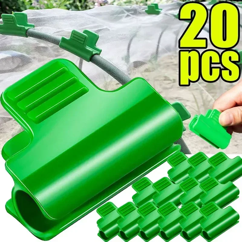 

Plant Garden Tunnel Hoop Clamps For Fix Greenhouse Accessories With Insulation Film Plants Roots Stems Support Frame Green Clips