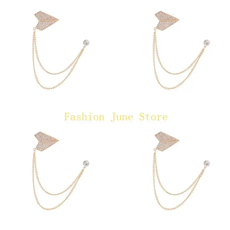 N5KA 4Pcs Secure Fastening Lapel Accessories Gold/Silver Wedding Brooch For Business Travelers Corporate Gatherings