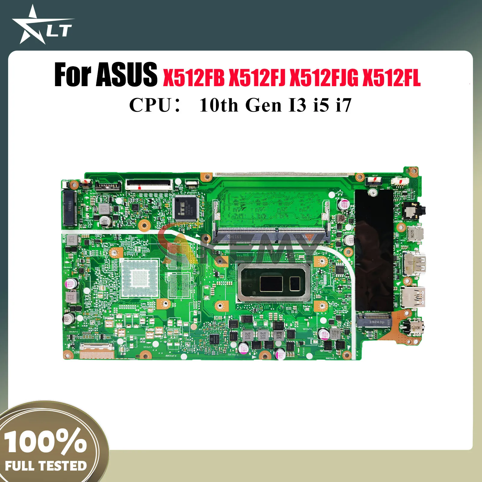 

X512FA Материнская плата для ноутбука ASUS VivoBook X512F X512FF V5000F A512F K512F V512F S512F F512F X512FB Материнская плата 10-го поколения I3 i5 i7