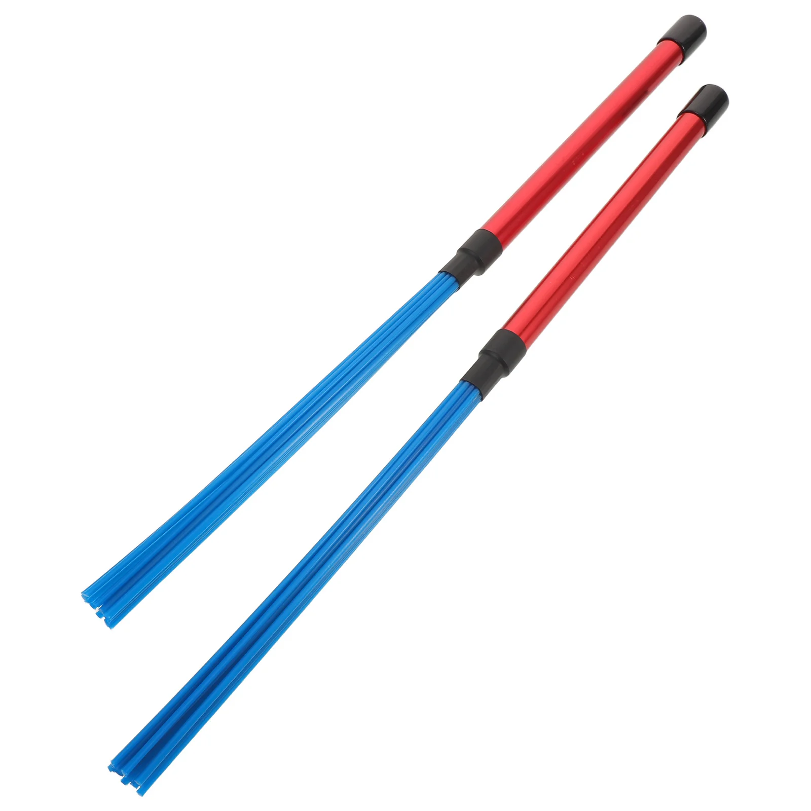 

2Pcs Jazz Drum Brush Bundle Sticks Aluminum Alloy Red Handle Blue Nylon Drum Brushes Snare Gear