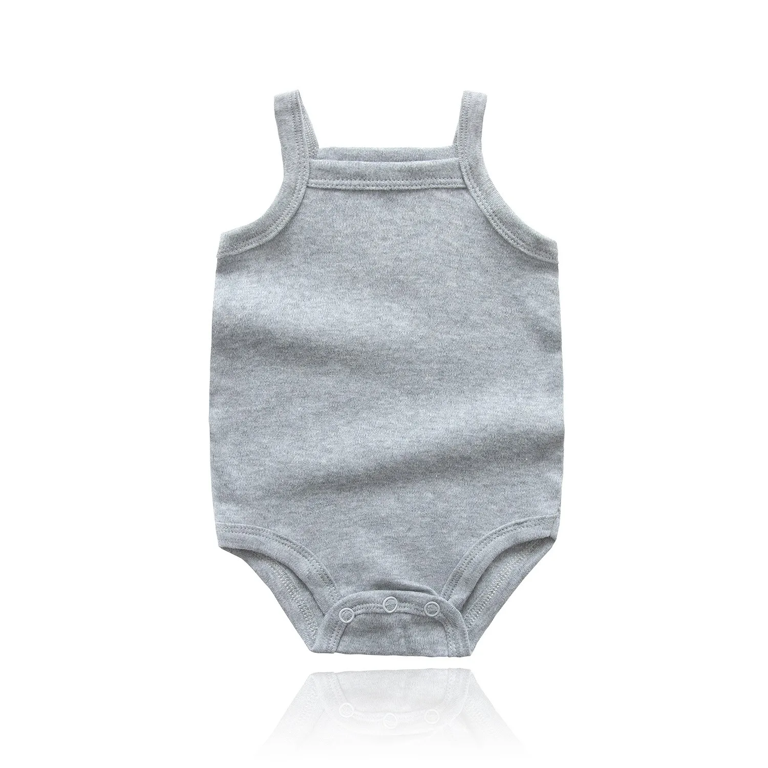 Summer 0-48M Baby Girl Clothes Cotton Material Vest Baby Jumpsuit Solid Color Soft And Comfortable Newborn Baby Bodysuit
