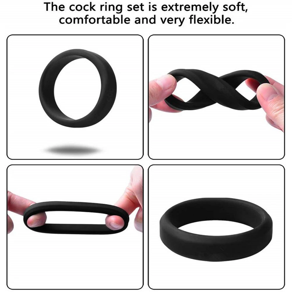 6Pcs/Set Different Size Cock Rings - Premium Grade Soft Silicone Penis Rings - Better Sex - Cock Ring, Penis Ring