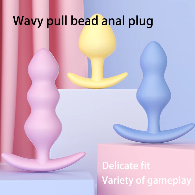 Set/3pc Silicone Butt Plug Ease-in -Anal Plugs Training Set Expandable Beginner Anales Beads Beginner Soft Silicone Anal Plugs