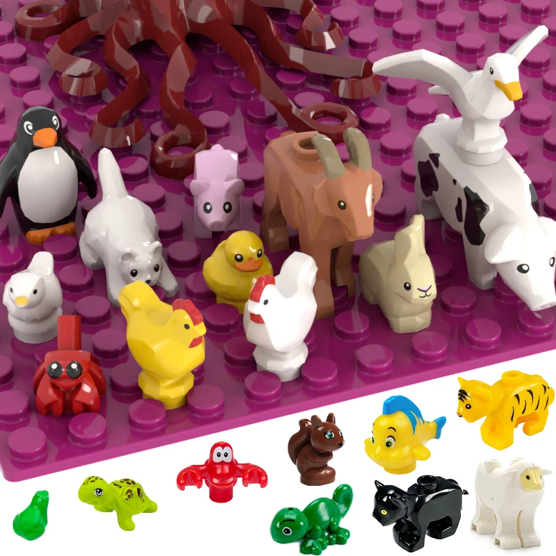 Cute Animals Building Block Toys MOC Kids Pig Chicken Toys