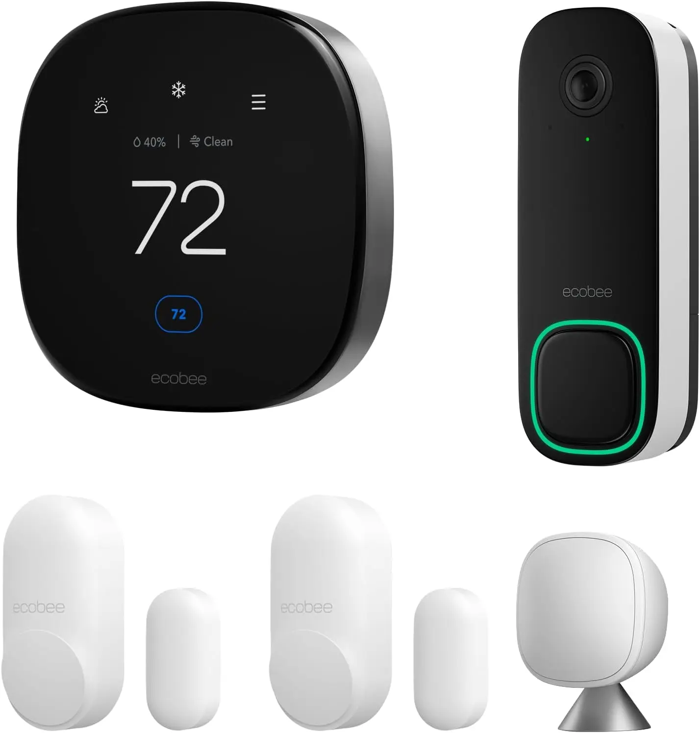 Total Security and Savings Bundle with Smart Doorbell Camera (Wired), SmartSensor for Doors and Windows, and Smart Thermo