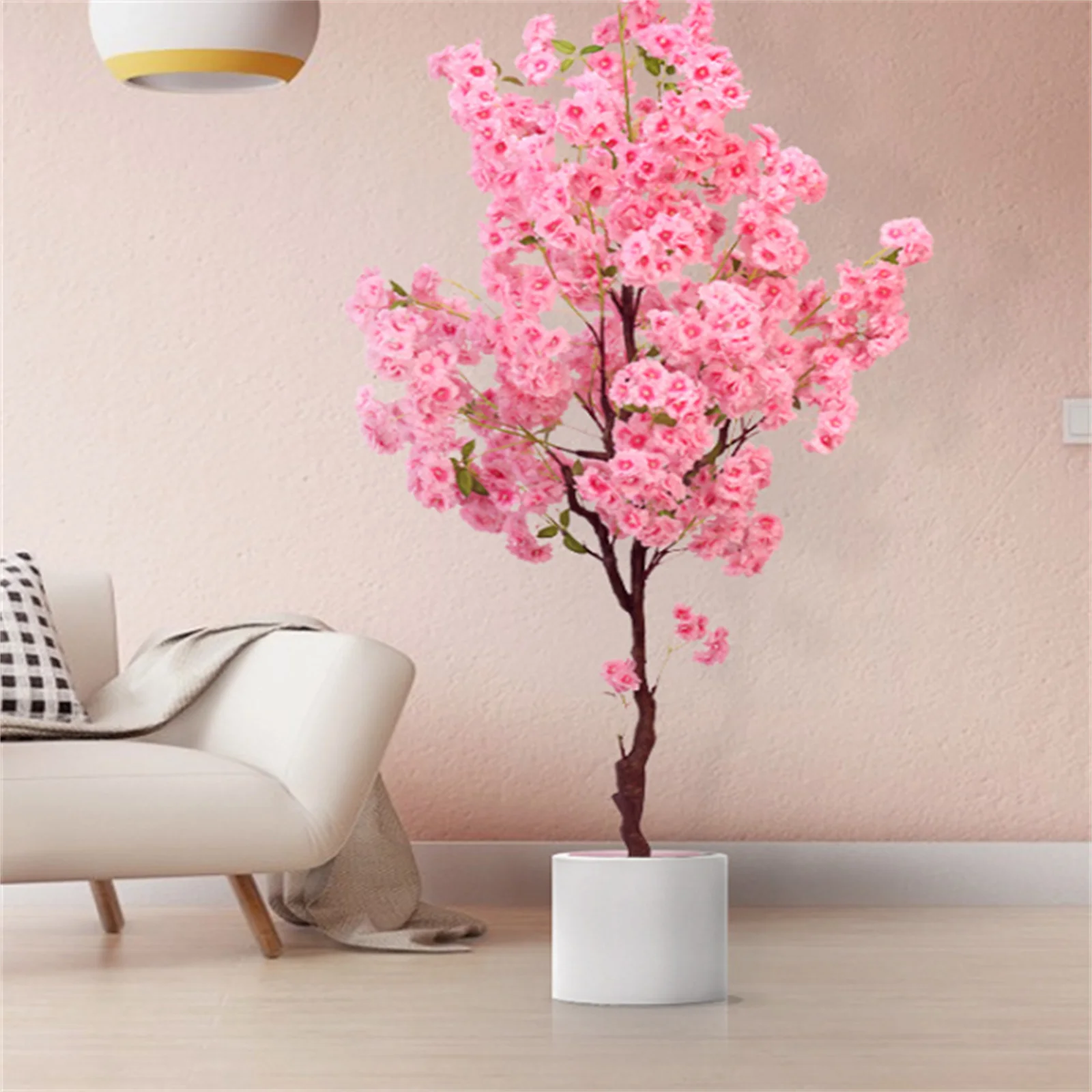 Artificial Cherry Blossom Tree,150cm Tall Decorative Faux Cherry Blossom Silk Tree In Pot,Home Indoor Corner Decor  ﻿