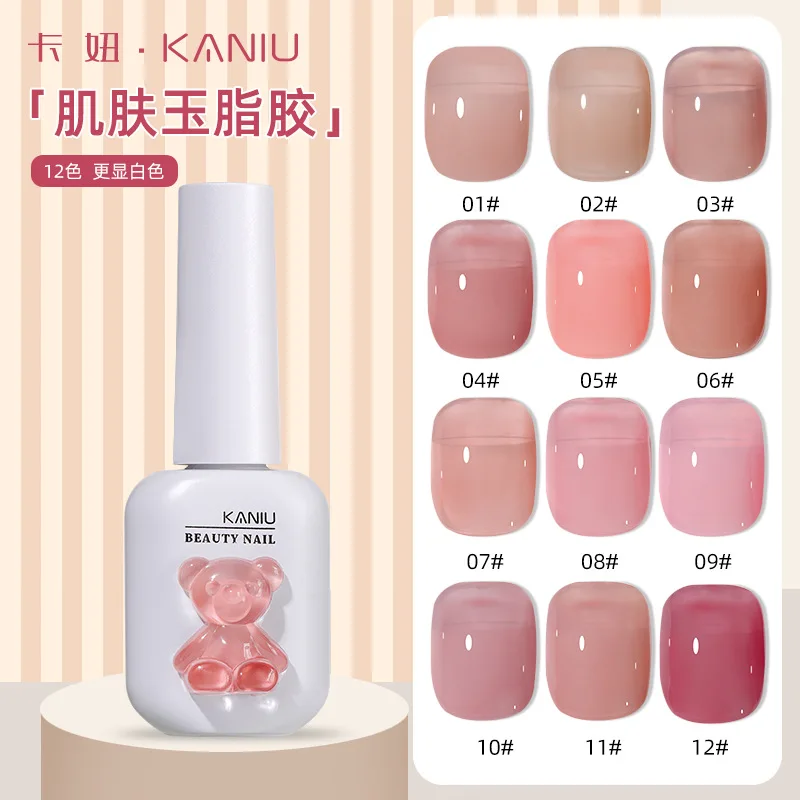 KANIU Nail Gel 12ml Jade Red Translucent UV Nail Polish Gel Nude 12 Colors Transparent UV Gel Varnish Nail Supplies