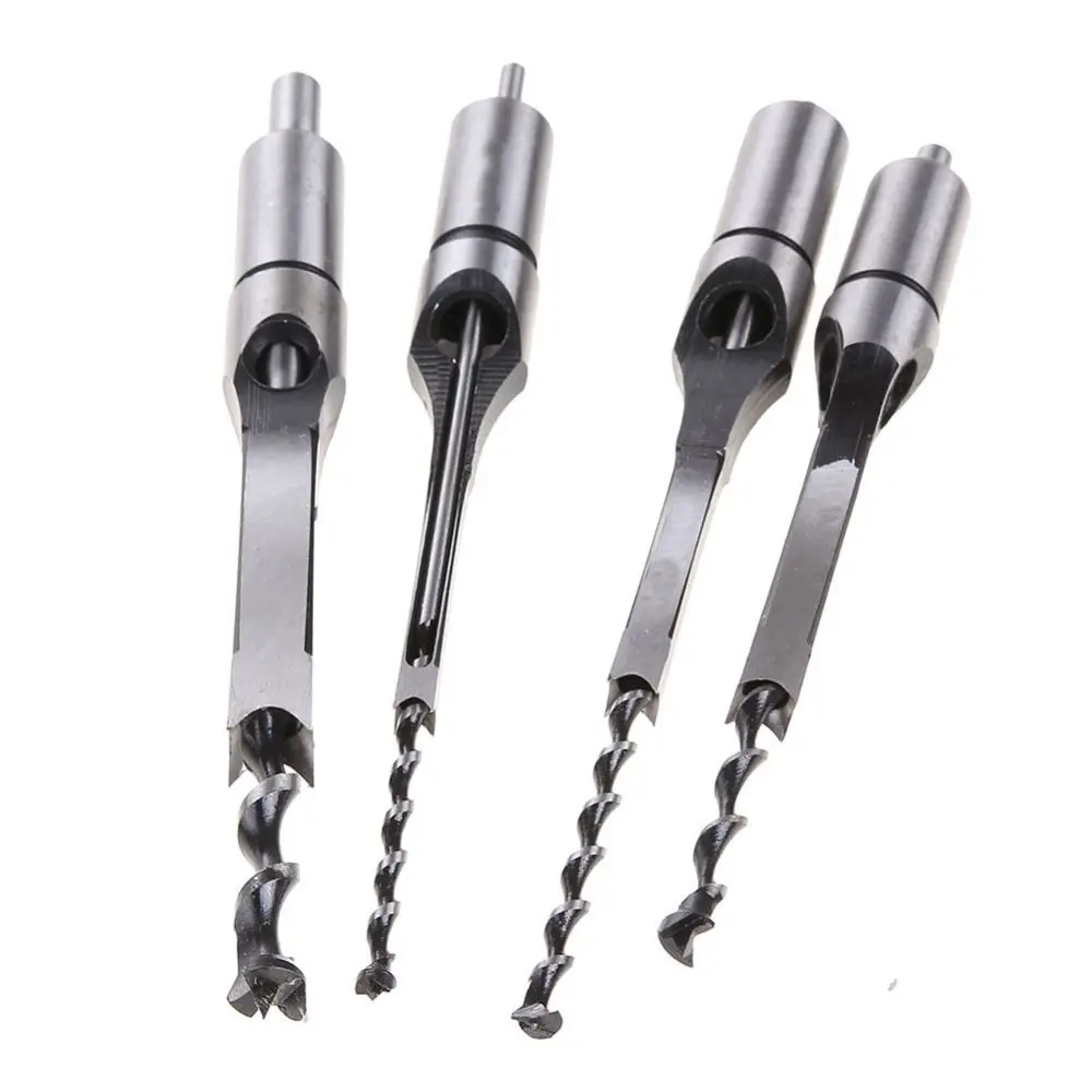 

Durable Portable Square Hole Drill Bit 6.4/8/11/12.7/14mm Adapter DIY Drill Jig Bracket Mortising Chisel Drill