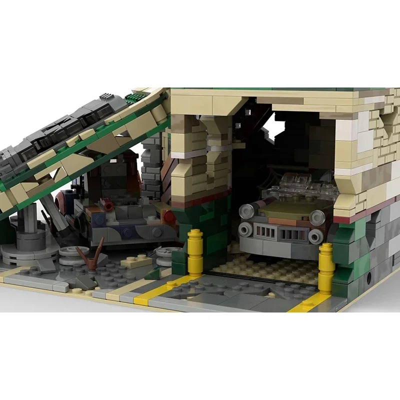 Moc City Architecture Corner Garage Auto Model Bouwsteen Set Autolift Diner Winkel MOC-66422 Constructeur Bakstenen Speelgoed Geschenken