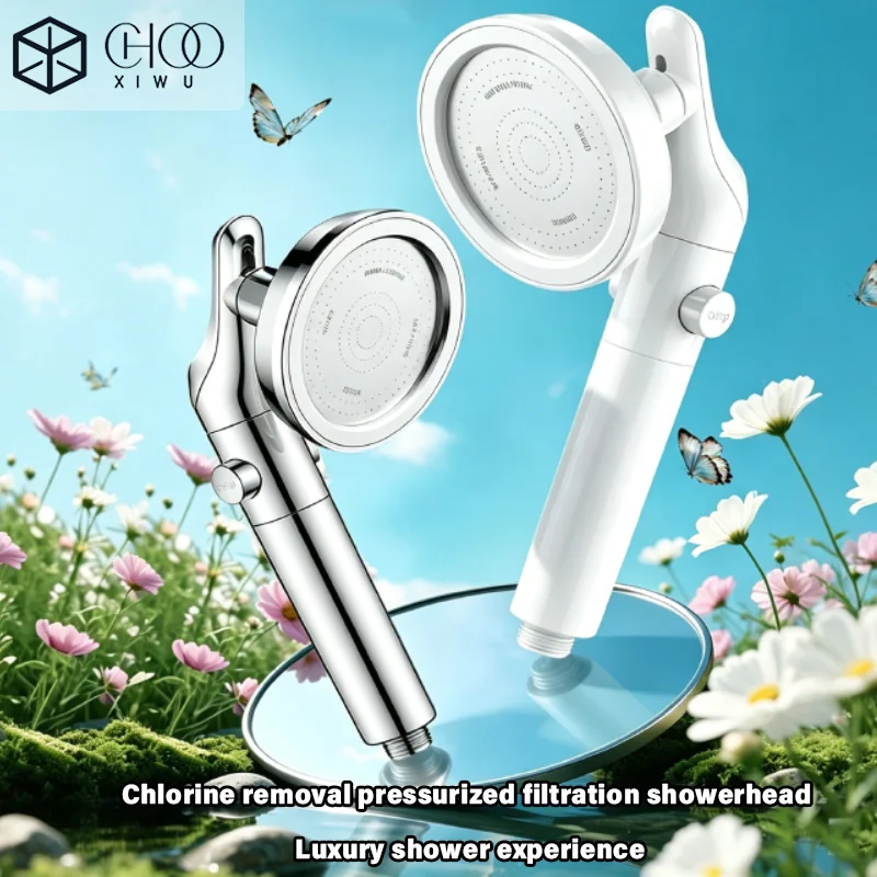 Pressure boosting showerhead, rotatable elbow showerhead, pressurized large water outlet showerhead set, handheld showerhead